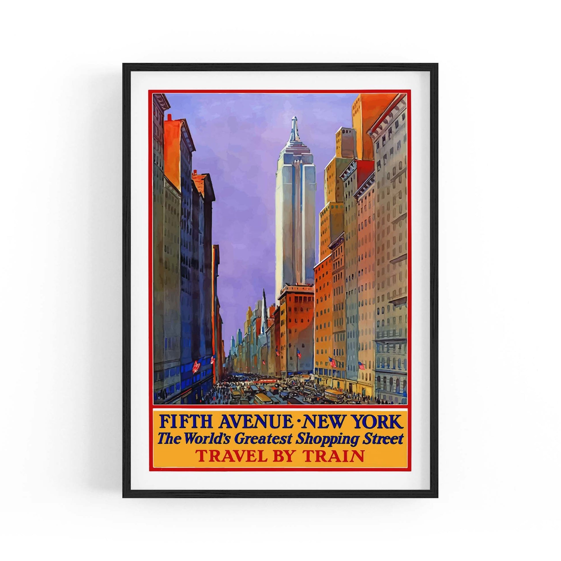 Fifth Ave, New York Vintage Travel Wall Art - The Affordable Art Company