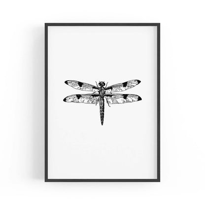 Dragonfly Drawing Insect Minimal Artwork Wall Art #1 - The Affordable Art Company