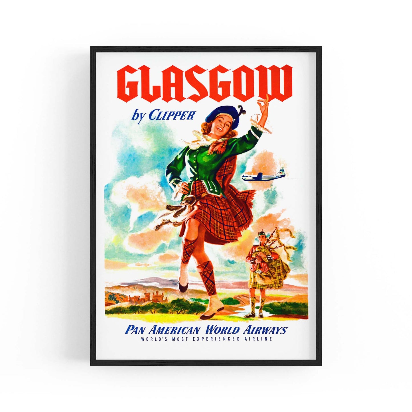 Glasgow, Scotland Vintage Travel Advert Wall Art - The Affordable Art Company