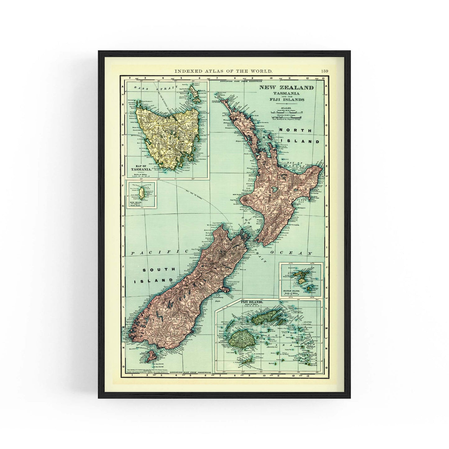 New Zealand Vintage Map Old Wall Art - The Affordable Art Company