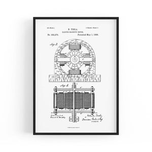Vintage Electro Motor Patent Wall Art #2 - The Affordable Art Company