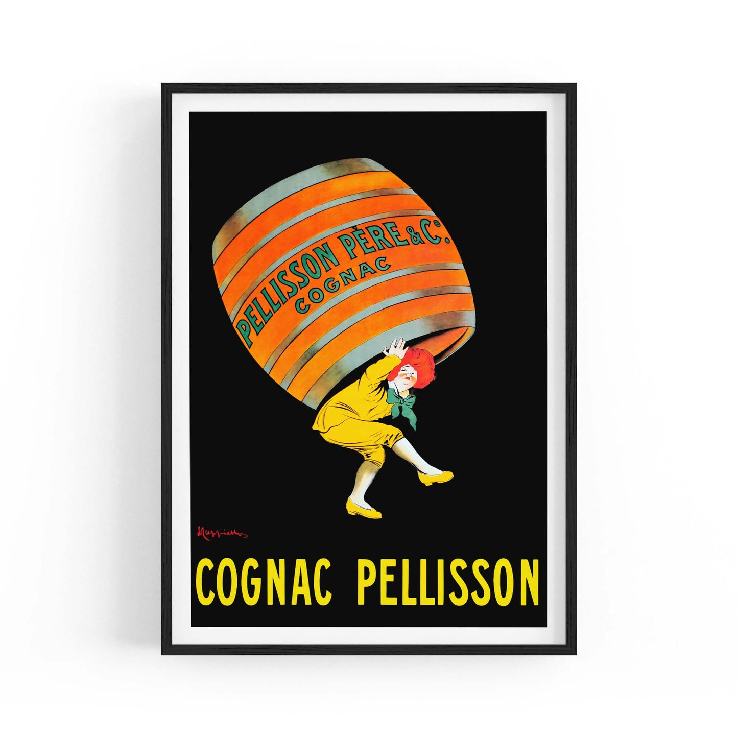 Cognac Pellisson Vintage Drink Advert Wall Art - The Affordable Art Company
