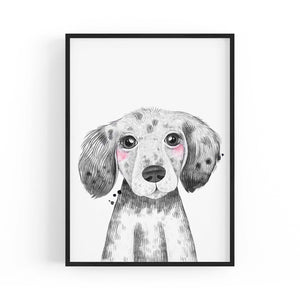 Cute Blushing Baby Puppy Dog Nursery Animal Art - The Affordable Art Company