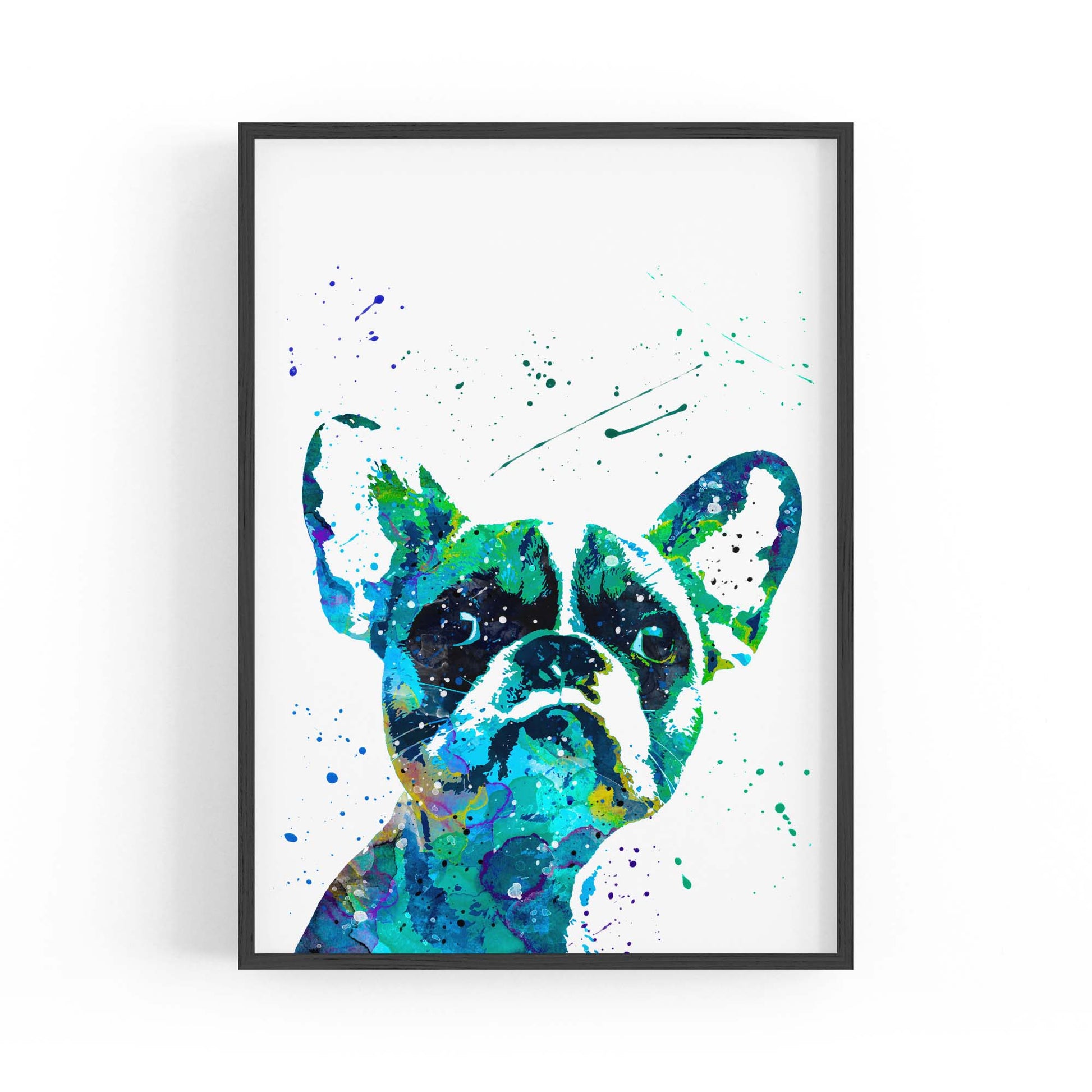 Watercolour French Bulldog Cute Dog Wall Art - The Affordable Art Company