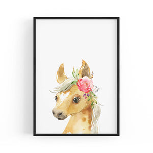 Cute Baby Horse Nursery Animal Gift Wall Art - The Affordable Art Company