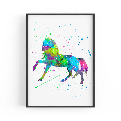 Horse Painting Girls Bedroom Colourful Wall Art #1 - The Affordable Art Company