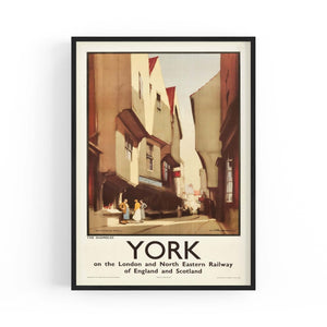 The Shambles York Vintage Travel Advert Wall Art - The Affordable Art Company