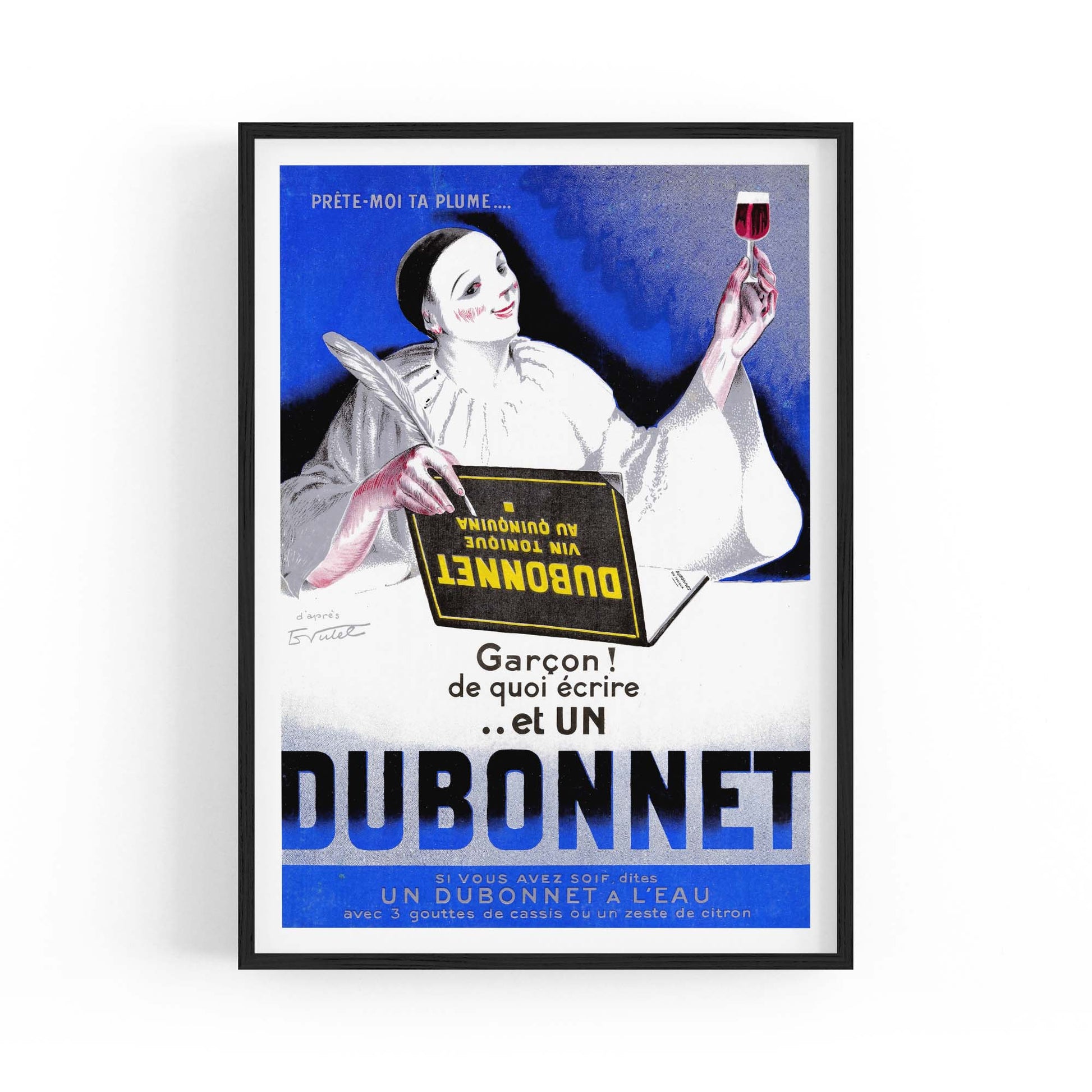 Blue Dubonnet Aperitif Vintage Advert Wall Art - The Affordable Art Company