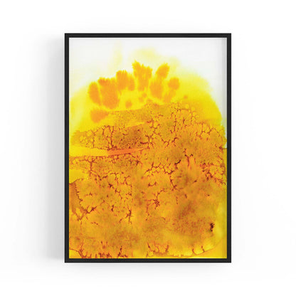 Orange Abstract Ink Painting Minimal Wall Art - The Affordable Art Company