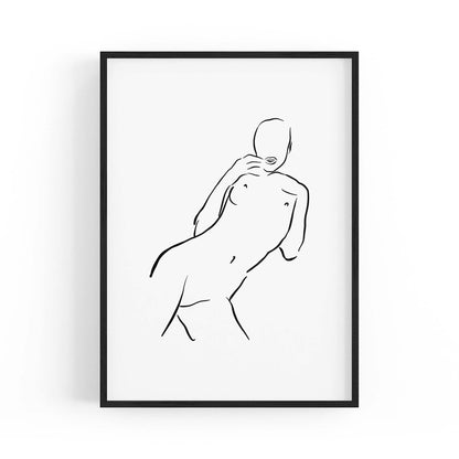 Nude Minimal Female Body Line Abstract Wall Art - The Affordable Art Company