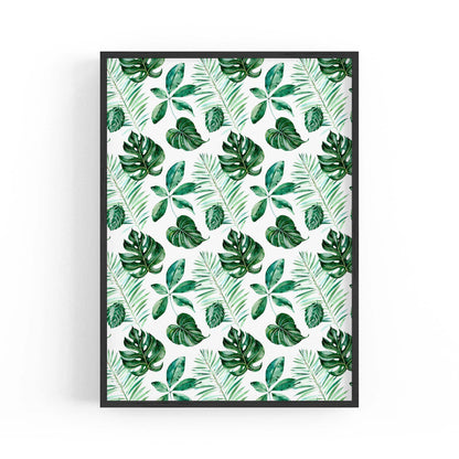 Green Leaves Pattern Nature Wall Art - The Affordable Art Company
