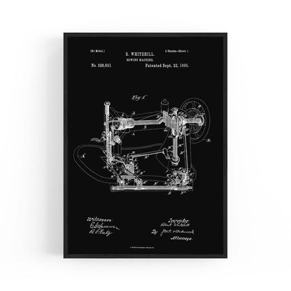 Vintage Sewing Machine Patent Wall Art #1 - The Affordable Art Company