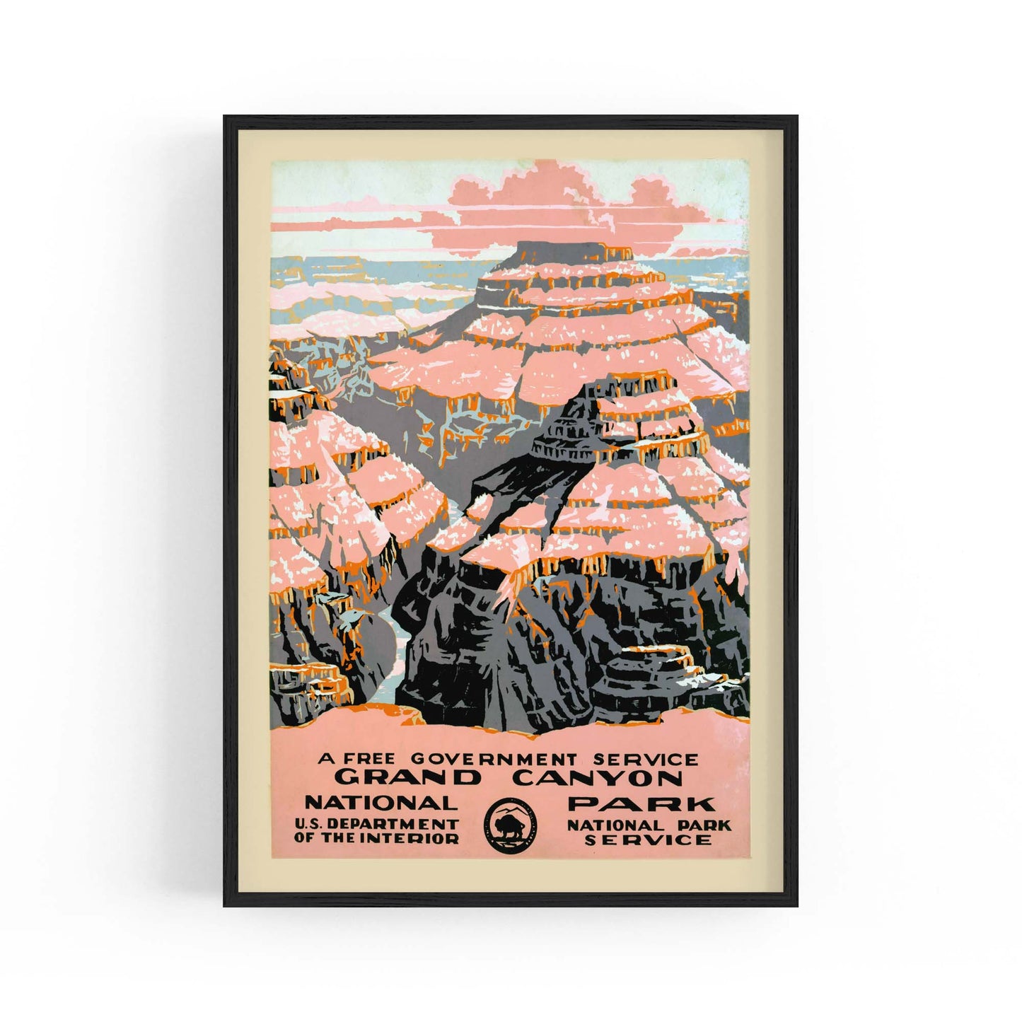 Grand Canyon, USA Vintage Travel Advert Wall Art - The Affordable Art Company