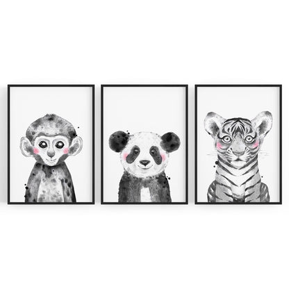 Set of Blushing Jungle Animals Nursery Wall Art - The Affordable Art Company