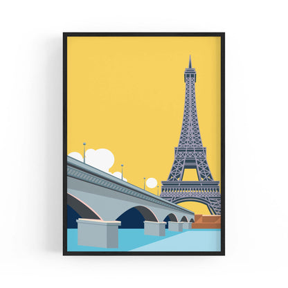 Retro Eiffel Tower Paris Travel Vintage Wall Art - The Affordable Art Company