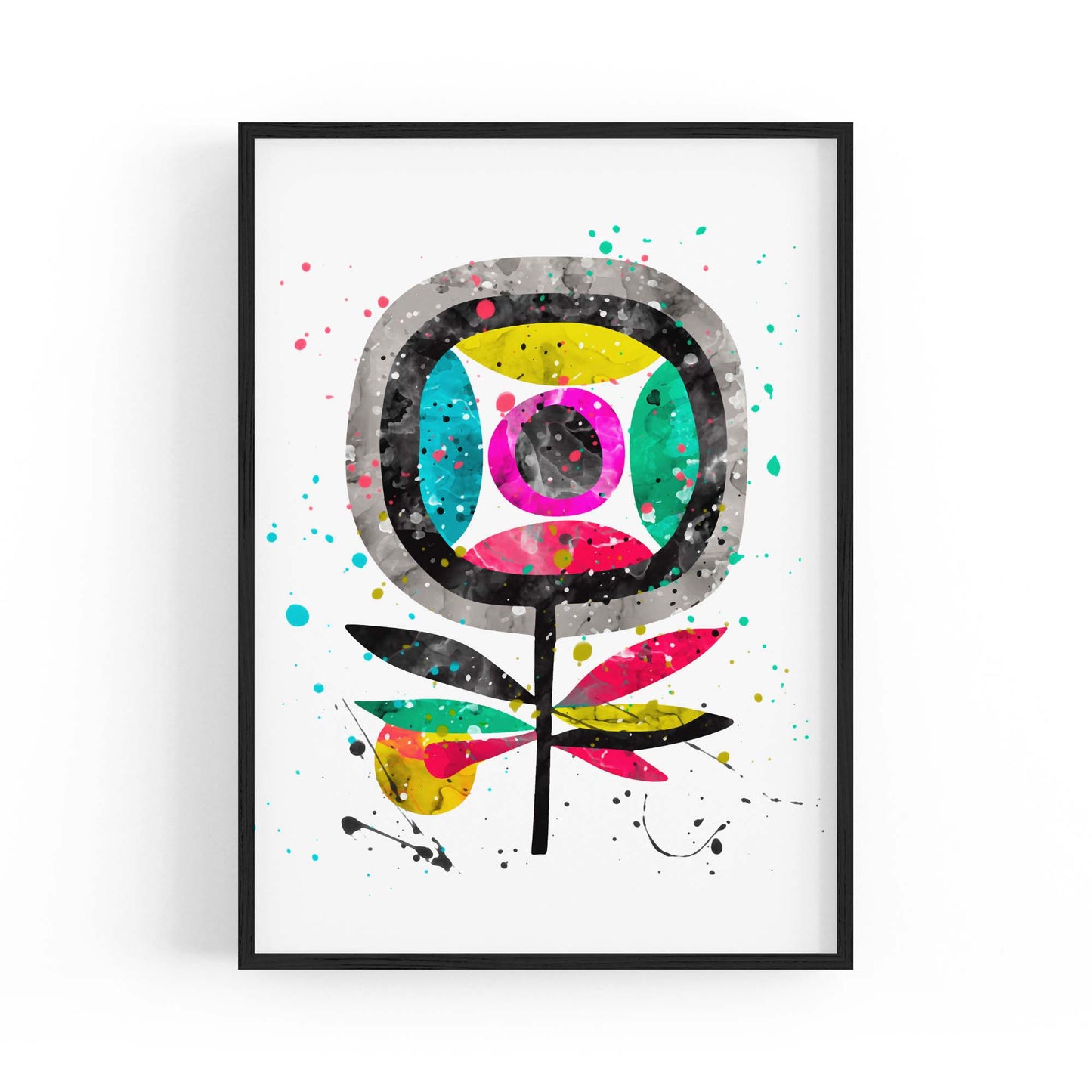 Scandi Flower Colourful Kitchen Cafe Wall Art #1 - The Affordable Art Company