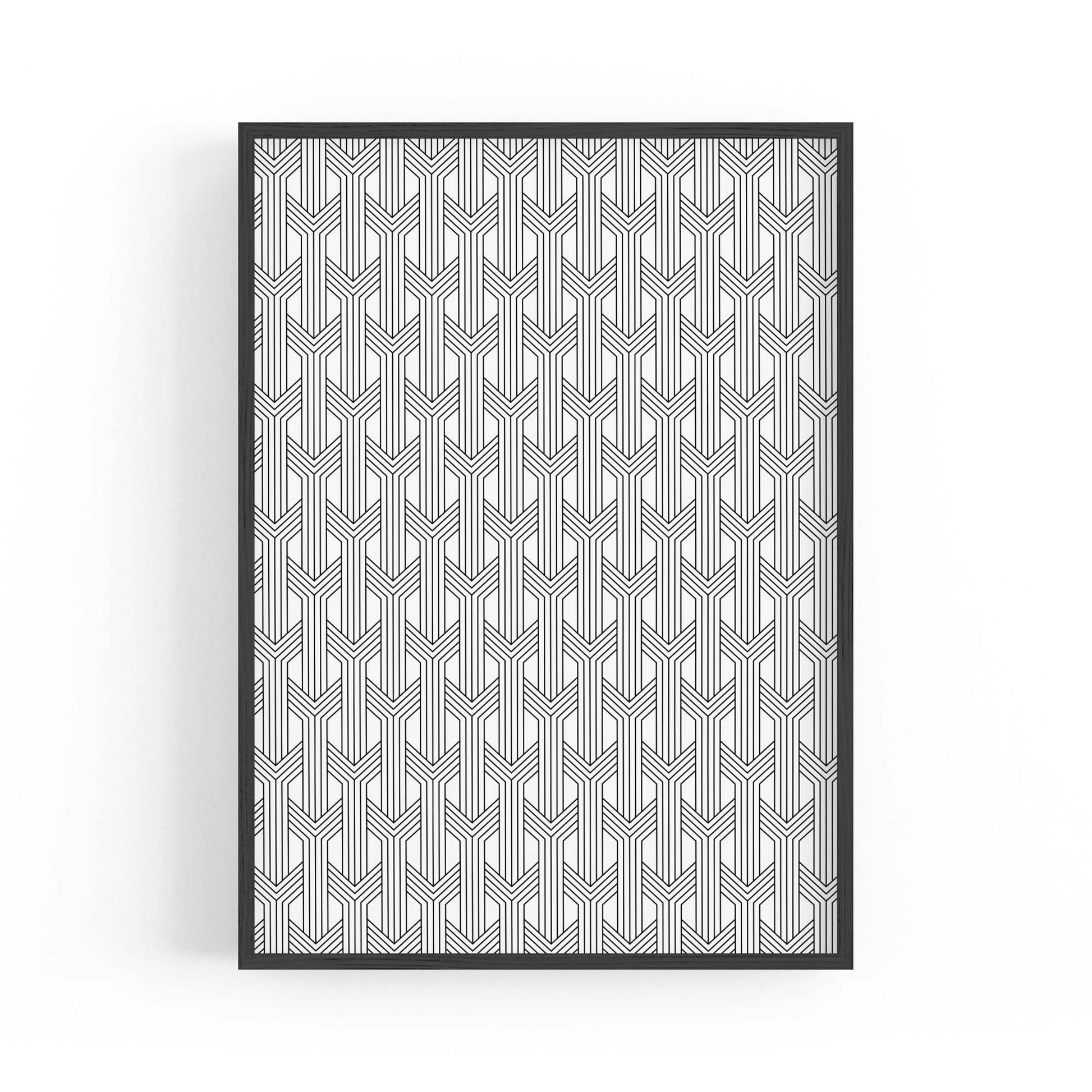 Geometric Pattern Abstract Black & White Wall Art #2 - The Affordable Art Company