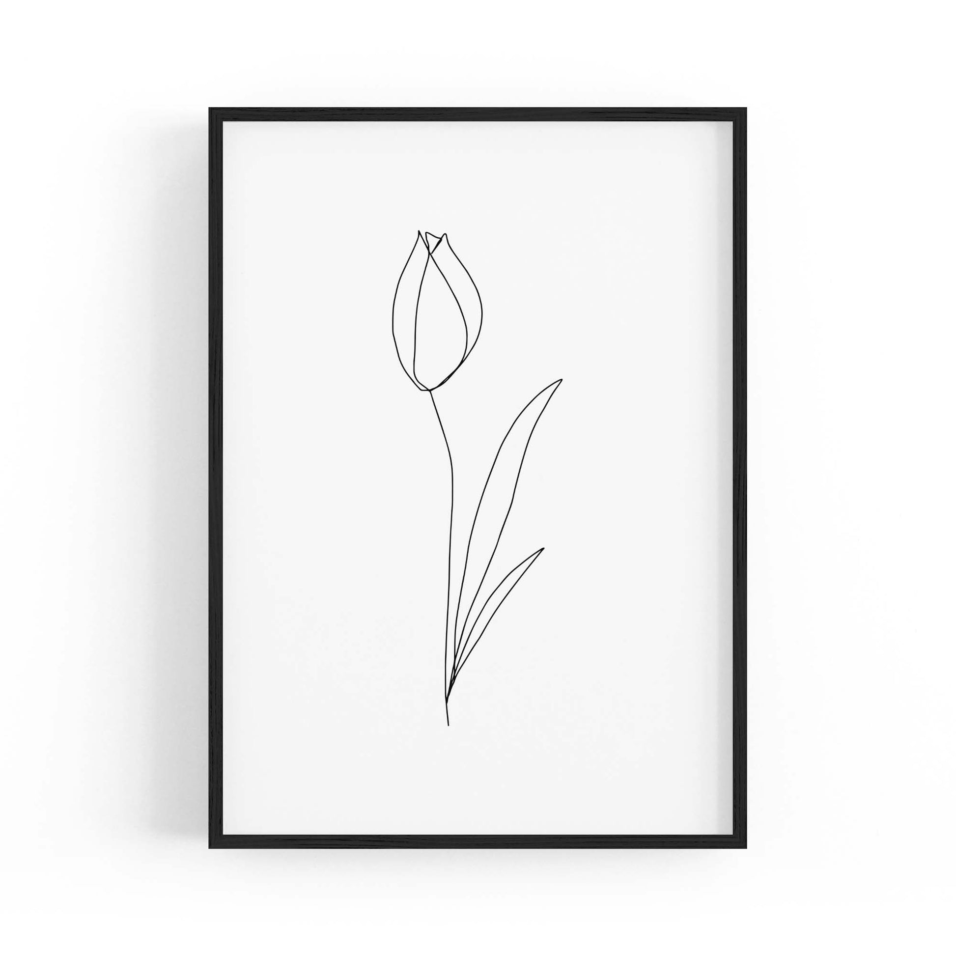 Minimal Tulip Flower Line Drawing Wall Art #1 - The Affordable Art Company