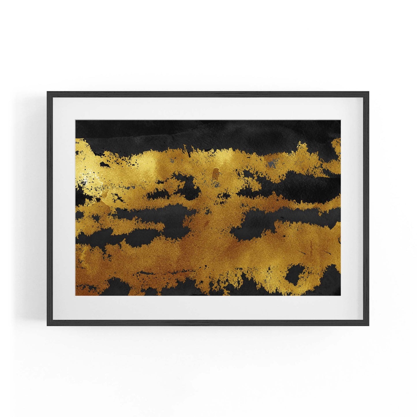 Black and Gold Abstract Minimal Wall Art - The Affordable Art Company