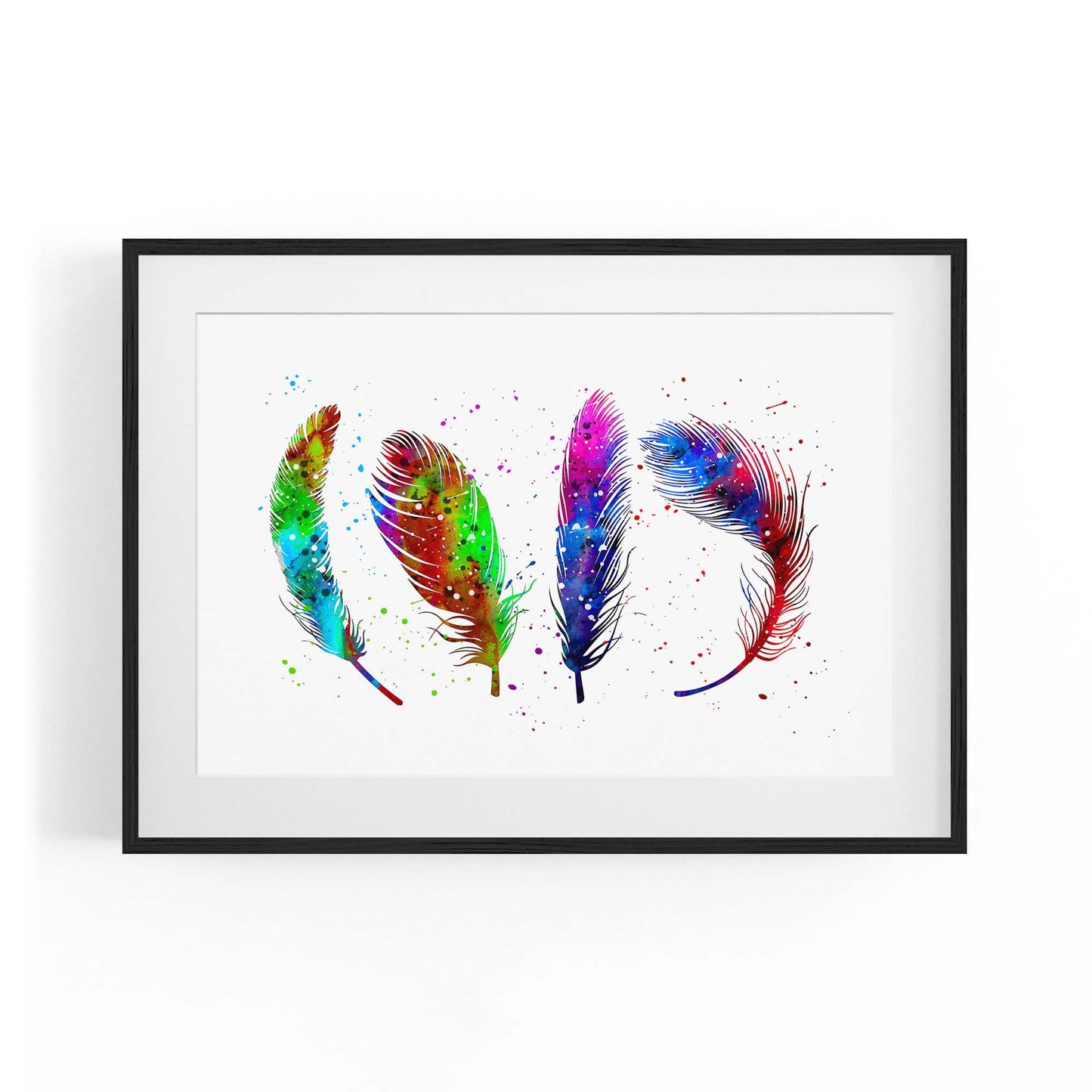 Feather Painting Colourful Bird Wall Art #1 - The Affordable Art Company