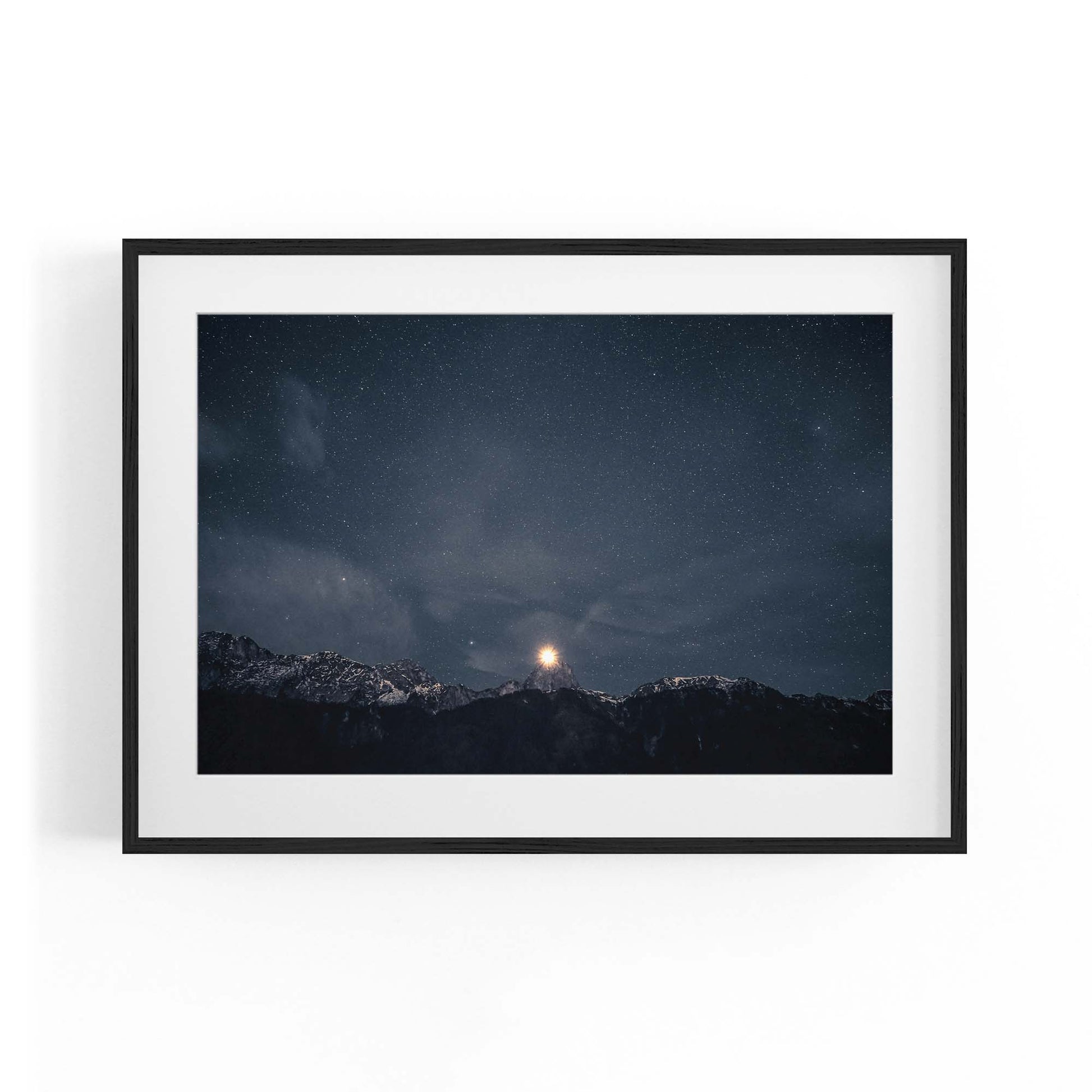 Starry Mountains Night Photograph Wall Art - The Affordable Art Company