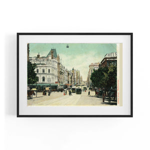 Collins St Melbourne Vintage Photograph Wall Art #2 - The Affordable Art Company