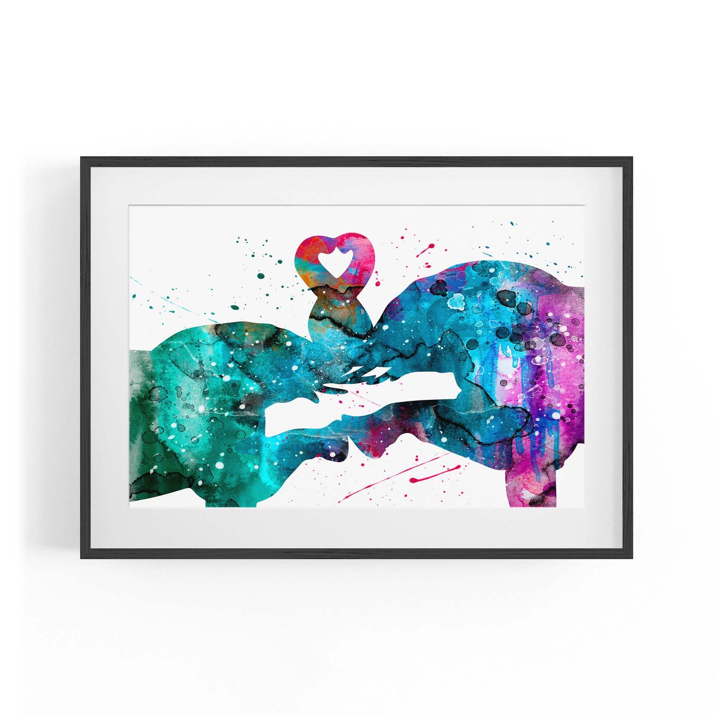 Couple Elephant Romantic Animal Wall Art #2 - The Affordable Art Company