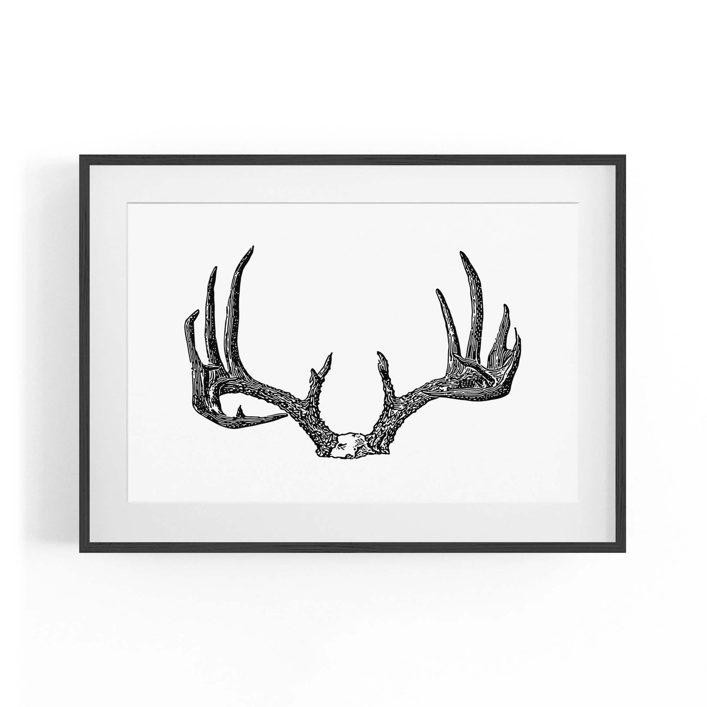 Deer Antlers Hunting Trophy Man Cave Wall Art - The Affordable Art Company