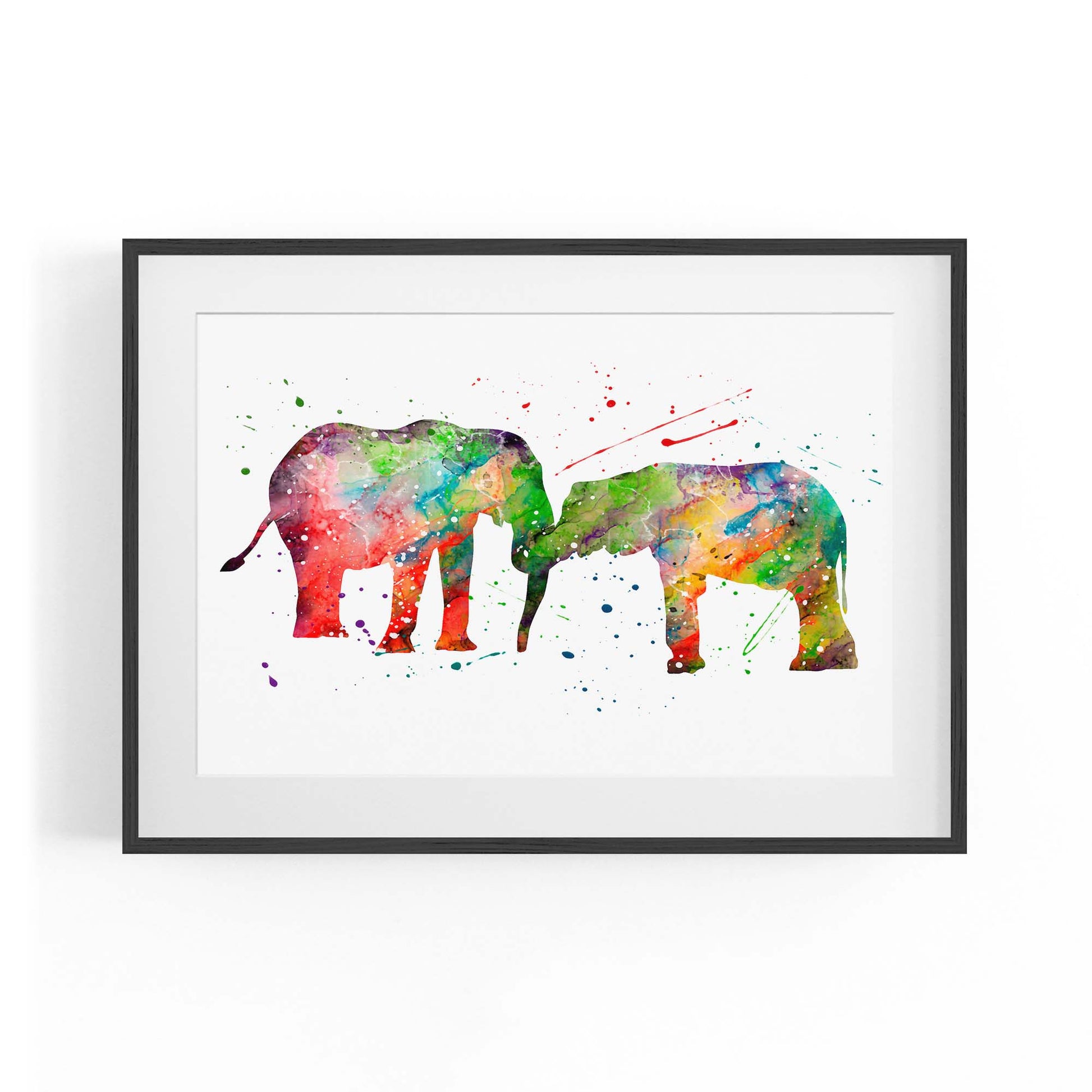 Elephant Family Nursery Babys Bedroom Wall Art - The Affordable Art Company