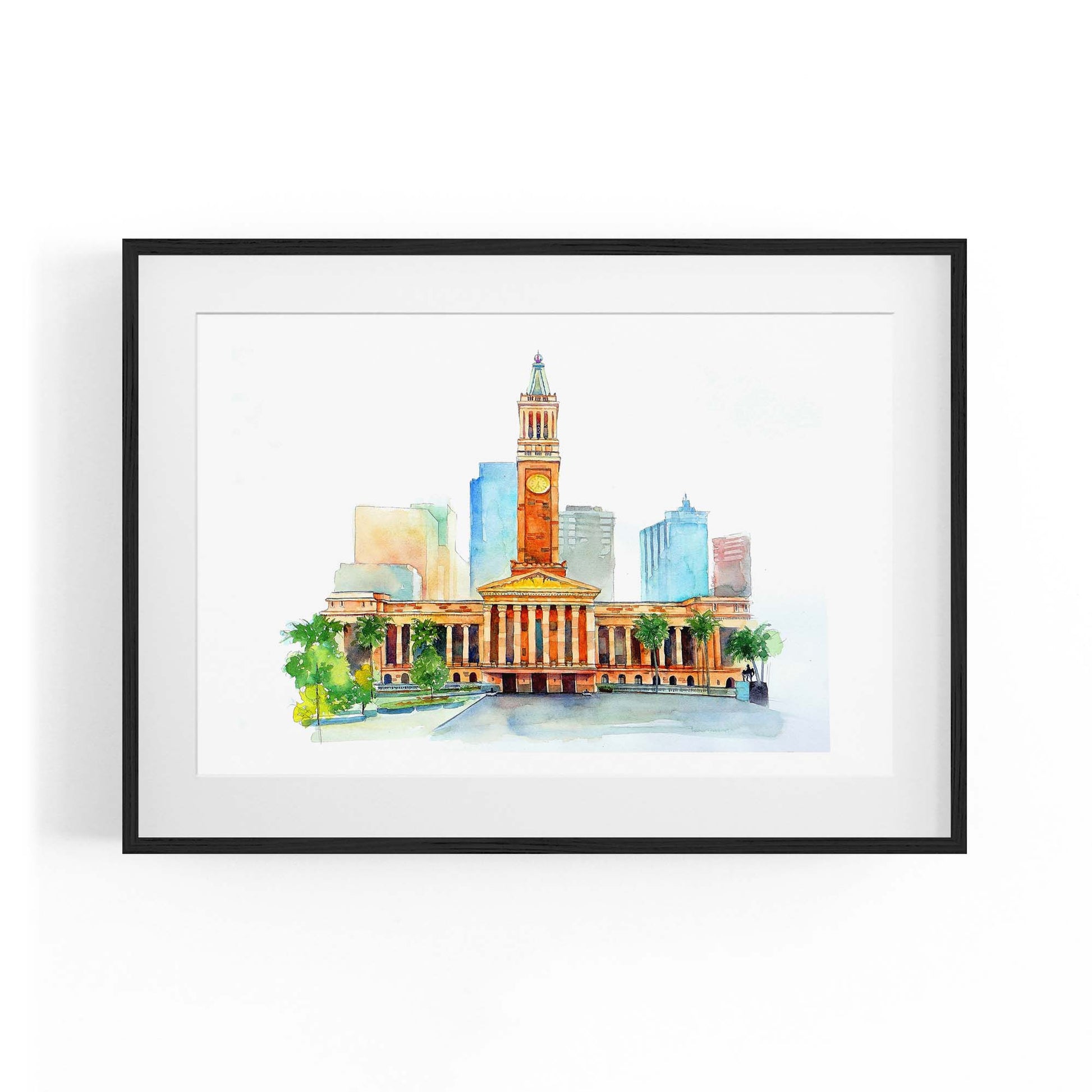 Brisbane City Queensland Hall Painting Wall Art - The Affordable Art Company