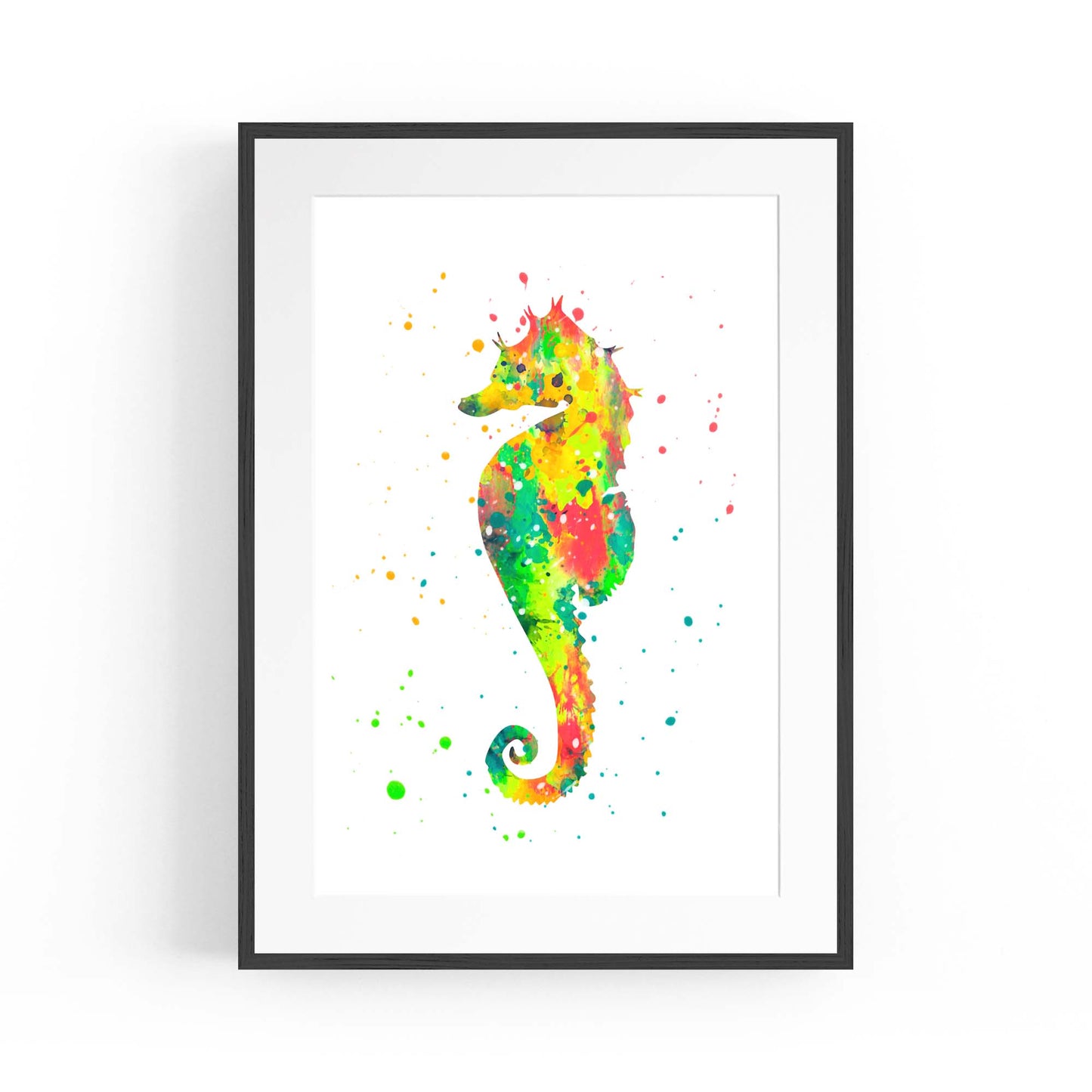 Seahorse Cartoon Sealife Nursery Baby Wall Art #1 - The Affordable Art Company