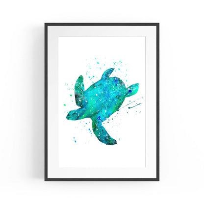 Sea Turtle Cartoon Sealife Nursery Baby Wall Art #1 - The Affordable Art Company