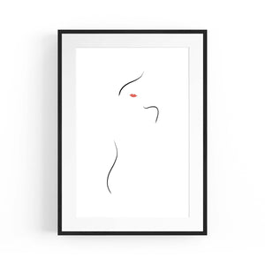 Female Body Nude Minimal Line Drawing Wall Art #2 - The Affordable Art Company