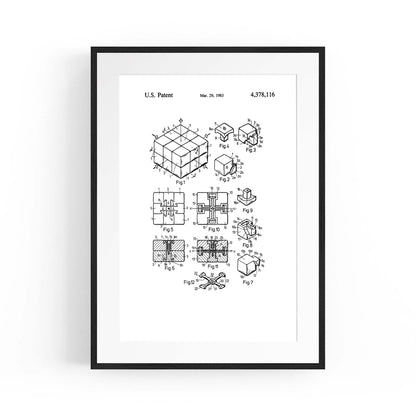 Vintage Rubik's Cube Patent 80s Toy Wall Art #2 - The Affordable Art Company