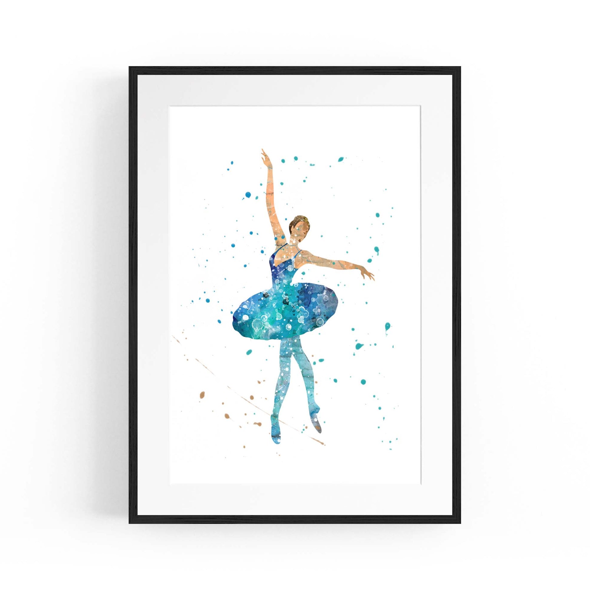 Blue Ballerina Girls Bedroom Ballet Wall Art - The Affordable Art Company