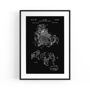Vintage Camera Black Patent Photographer Wall Art - The Affordable Art Company