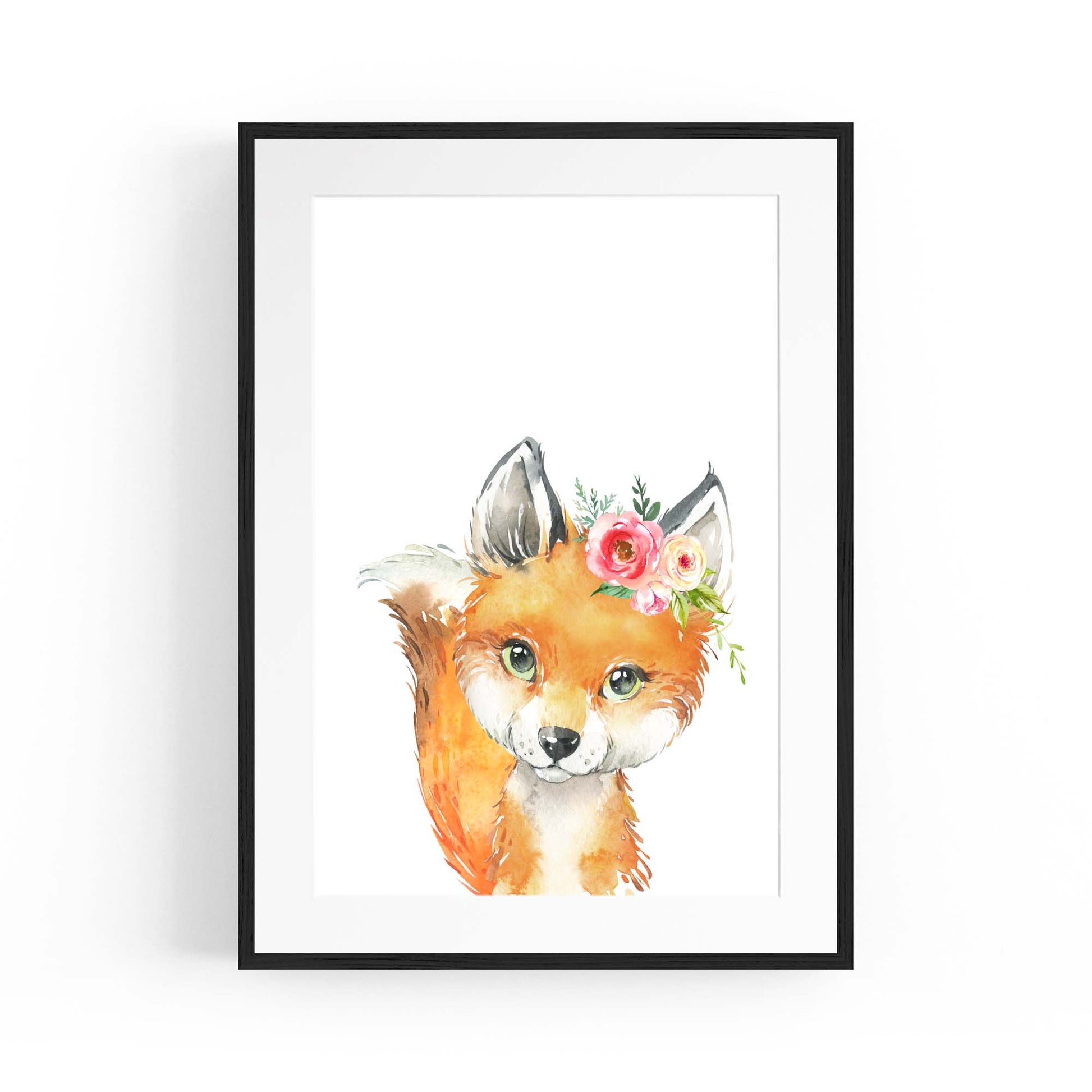 Cute Baby Fox Nursery Animal Gift Wall Art - The Affordable Art Company