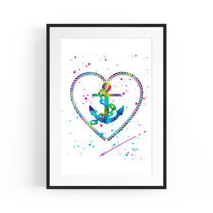 Anchor Painting Nautical Coastal Bathroom Wall Art #5 - The Affordable Art Company