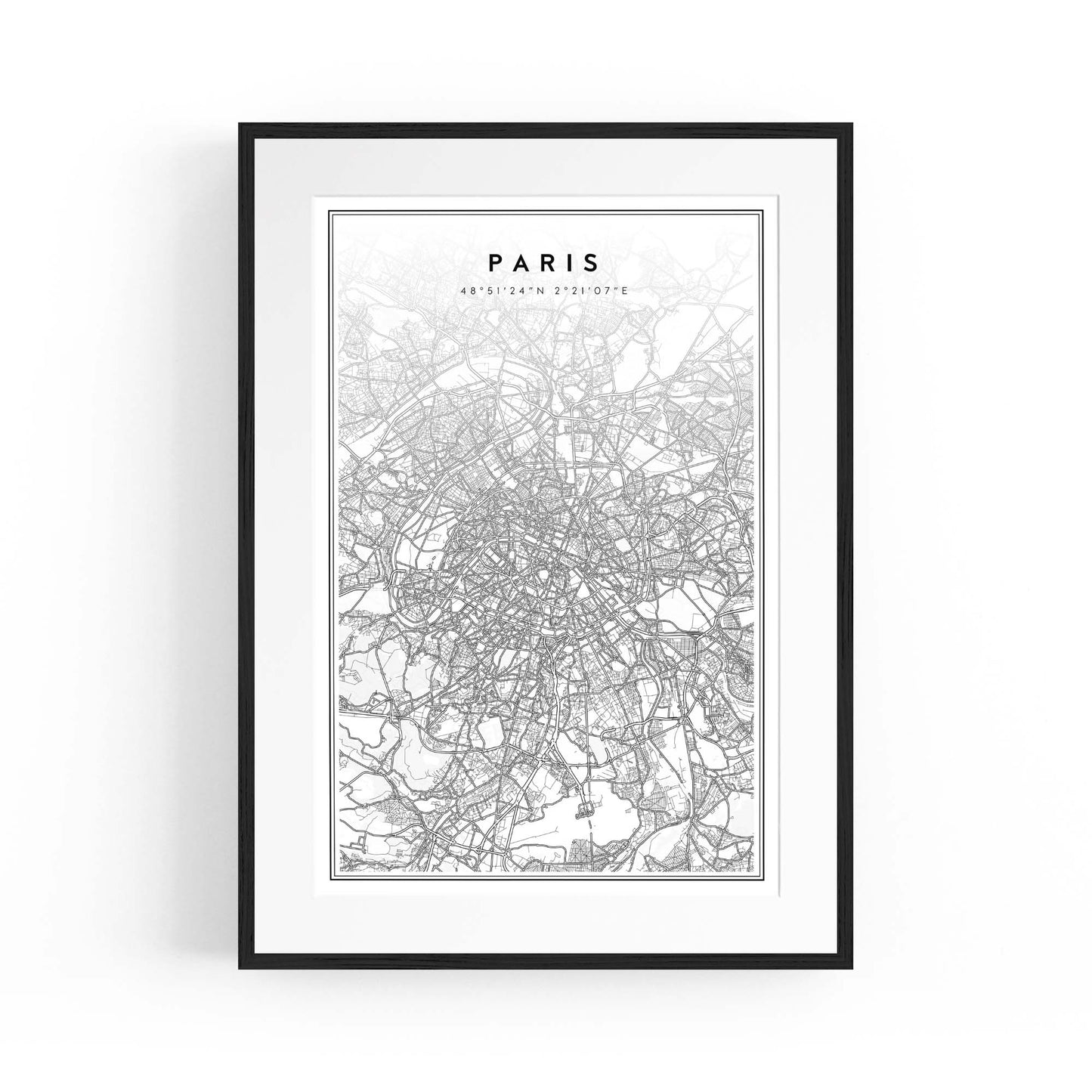 Paris France Minimal Map Travel Wall Art - The Affordable Art Company