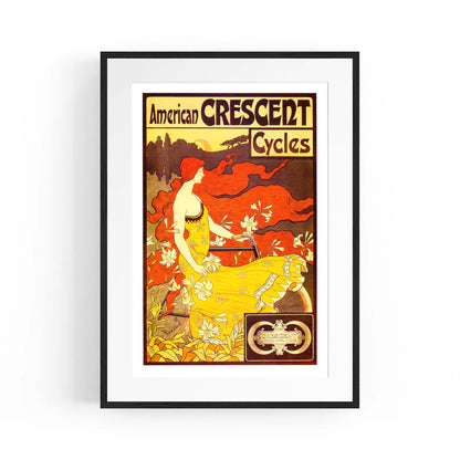 American Crescent Cycles Vintage Advert Wall Art - The Affordable Art Company