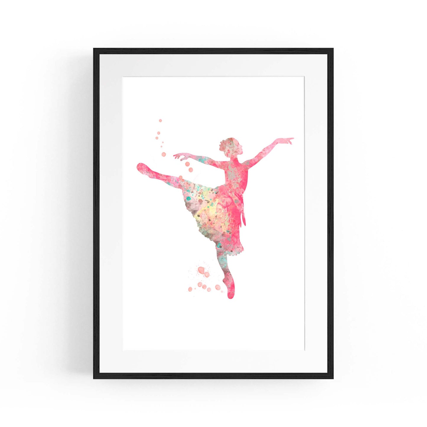 Pink Ballerina Girls Bedroom Ballet Dance Wall Art - The Affordable Art Company