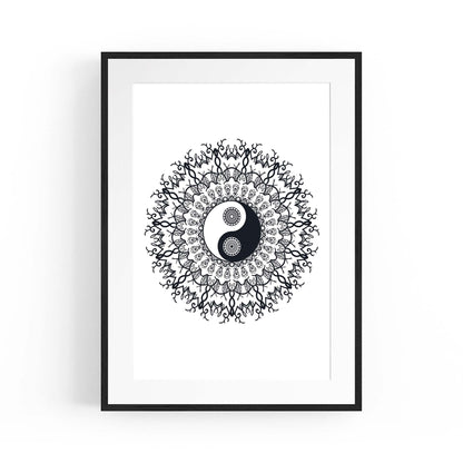 Yin Yang Mandala Calming Yoga Buddist Wall Art #4 - The Affordable Art Company