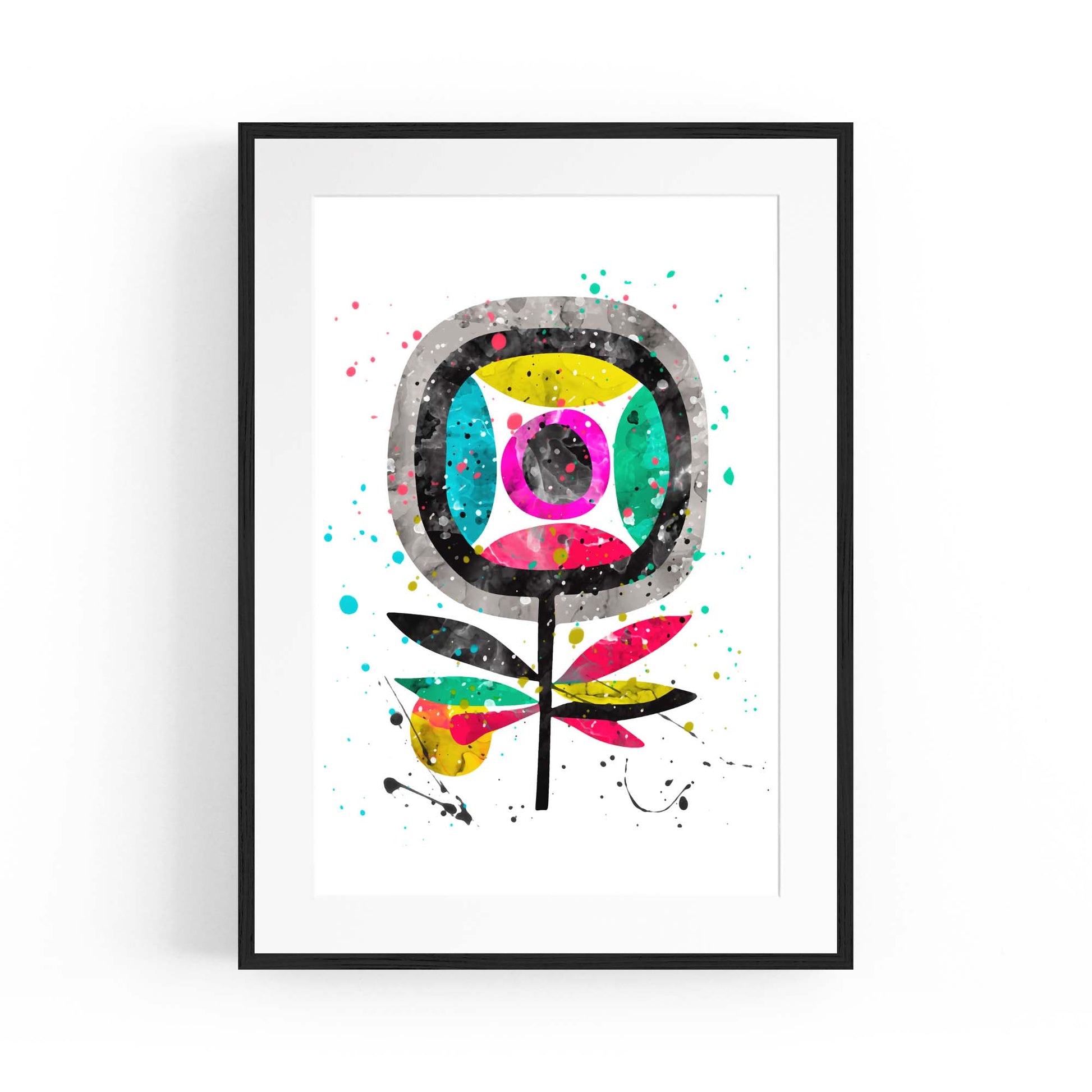 Scandi Flower Colourful Kitchen Cafe Wall Art #1 - The Affordable Art Company
