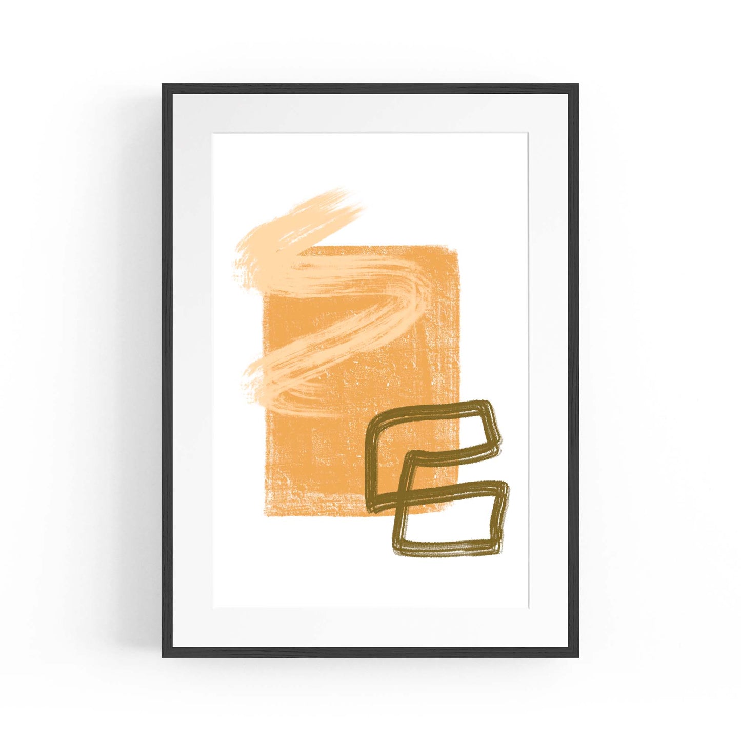 Rough Abstract Minimal Painting Line Wall Art #1 - The Affordable Art Company