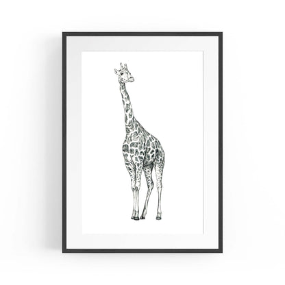 Detailed Giraffe Drawing Safari Animal Wall Art #1 - The Affordable Art Company
