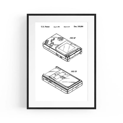 Vintage Game Boy Patent Gift Wall Art #2 - The Affordable Art Company
