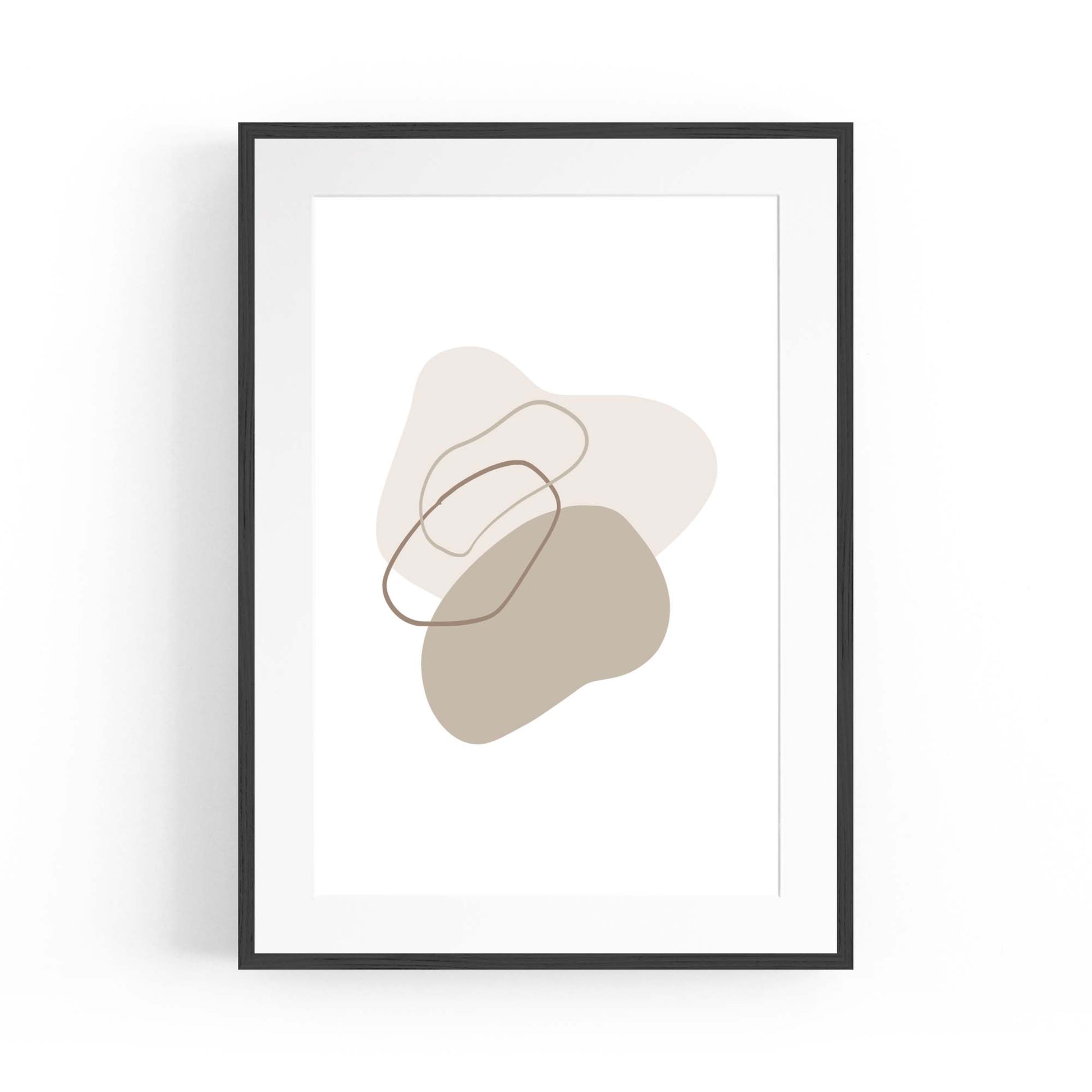 Minimal Black & White Shapes Abstract Wall Art #4 - The Affordable Art Company