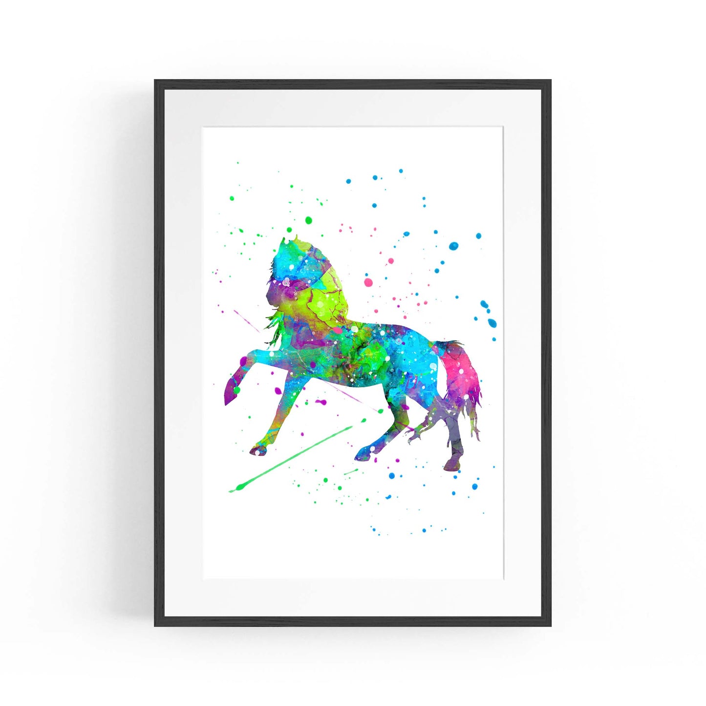 Horse Painting Girls Bedroom Colourful Wall Art #1 - The Affordable Art Company