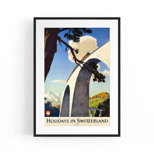 Holidays in Switzerland Vintage Travel Advert Wall Art - The Affordable Art Company