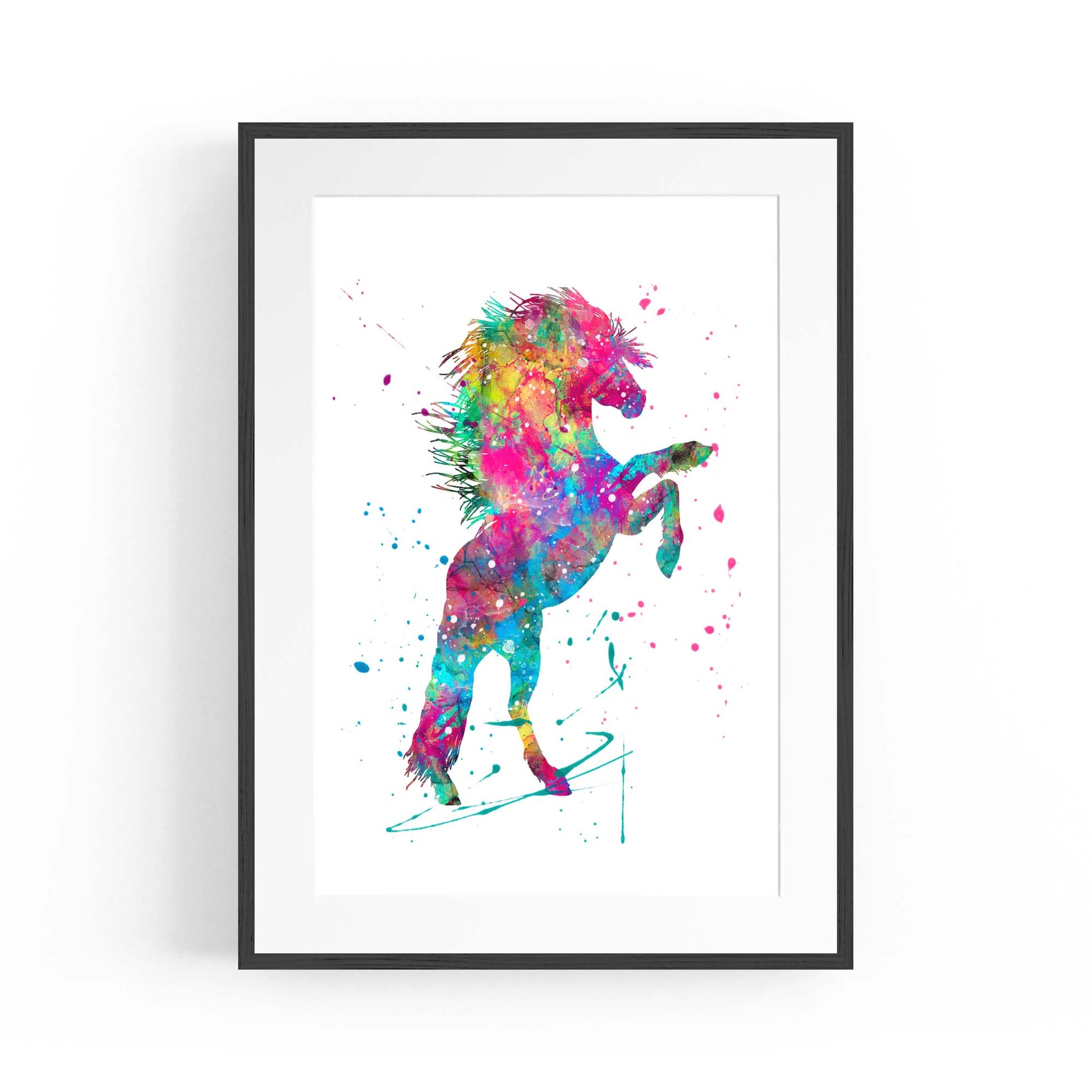 Horse Painting Girls Bedroom Colourful Wall Art #2 - The Affordable Art Company